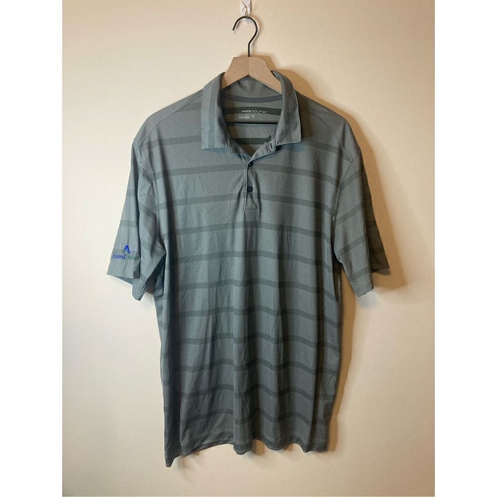 Nike Golf Polo Shirt Gray Button Size XL